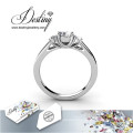 Destiny Jewellery Crystal From Swarovski Three Stone Brilliant Ring